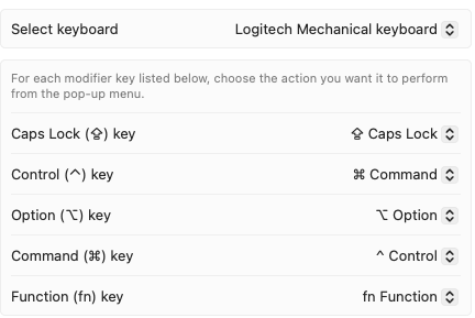 Keyboard modifiers in MacOS